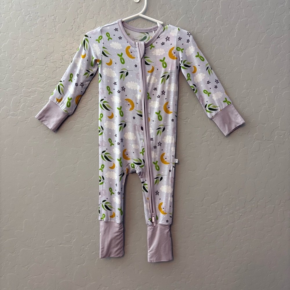 Laree + Co Morgan gray koala bamboo convertible footie pajamas 6-12 months NEW